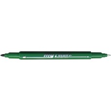 Dong-A My Color 2 Twin Type 2-side Soft Pen 0.7mm & 0.3mm (Green)