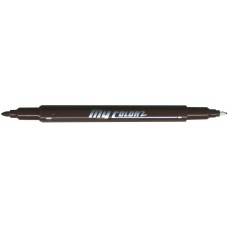 Dong-A My Color 2 Twin Type 2-side Soft Pen 0.7mm & 0.3mm (Olive Brown)