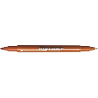 Dong-A My Color 2 Twin Type 2-side Soft Pen 0.7mm & 0.3mm (Vermillion)