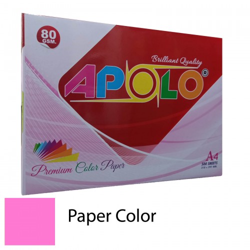 Apolo A4 Premium Color Paper (500 Sheets) (Cyber HP Red)