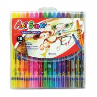 Crown Art Story 16 Colors Twist Up Crayon 