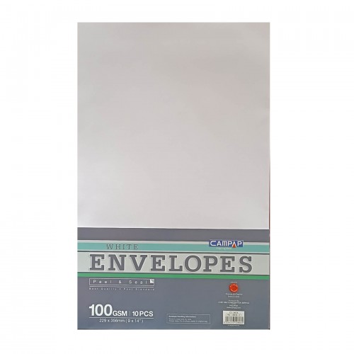 Campap 12806 White Envelope (9" x 14") (10pcs)