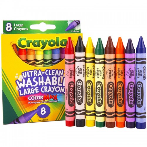 Crayola Crayons, Ultra-Clean Washable, ColorMax, Large - 8 crayons