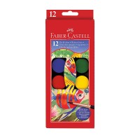 Faber-Castell 12 Watercolor Paint Cakes (with Free Brush)