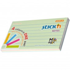 Hopax E721 (76mm x 127mm) Stickn' Self-Adhesive Notes (4 Colors)