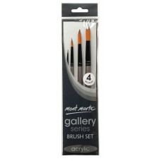 Mont Marte Gallery Series Acrylic Brush Set 4pcs