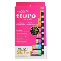 Mont Marte Fluro Acrylic Paint 8pcs Set